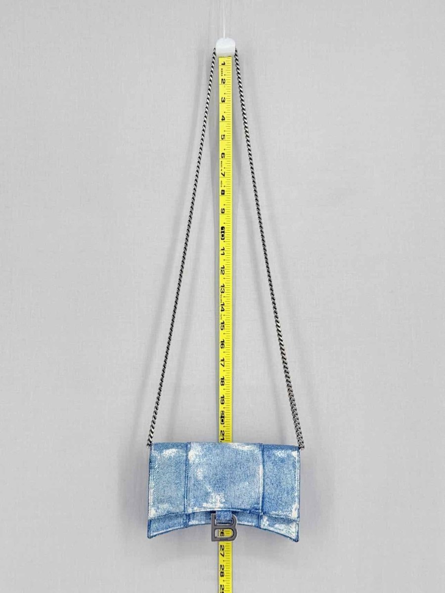 Pre - loved BALENCIAGA Wallet on Chain Blue Crossbody at Reems Closet