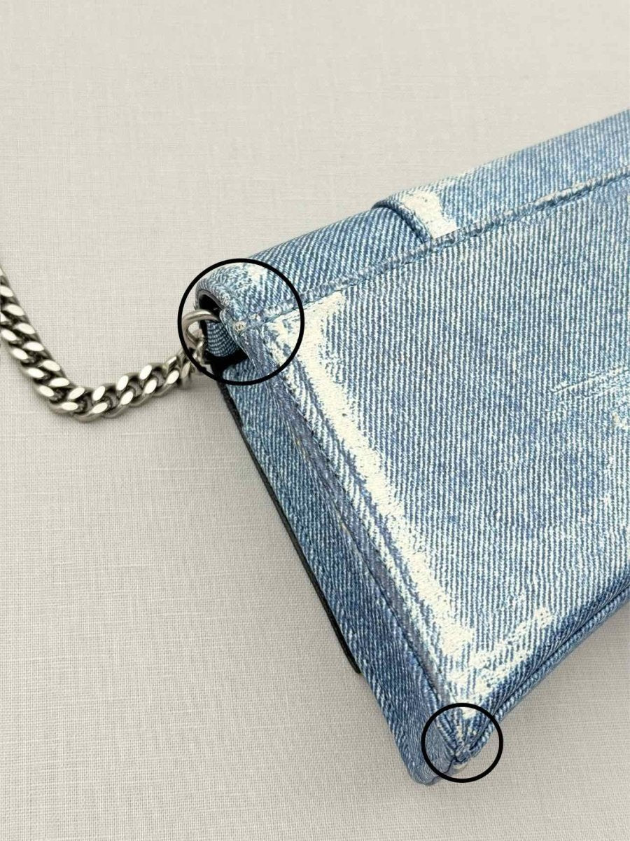 Pre - loved BALENCIAGA Wallet on Chain Blue Crossbody at Reems Closet