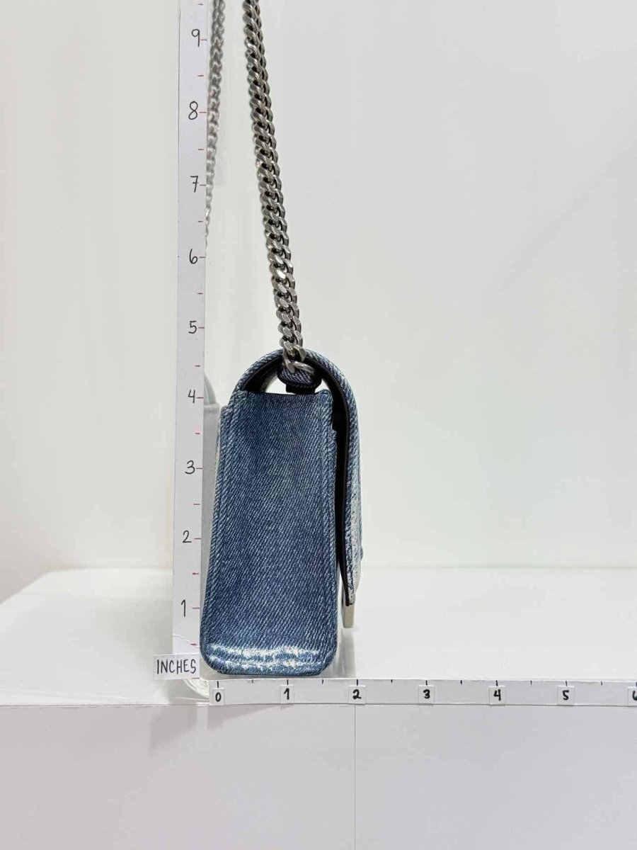 Pre - loved BALENCIAGA Wallet on Chain Blue Crossbody at Reems Closet