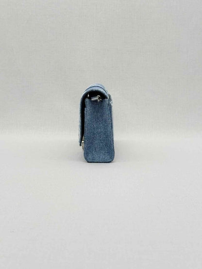 Pre - loved BALENCIAGA Wallet on Chain Blue Crossbody at Reems Closet