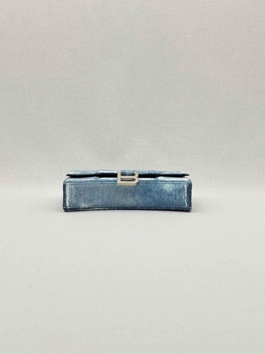 Pre - loved BALENCIAGA Wallet on Chain Blue Crossbody at Reems Closet