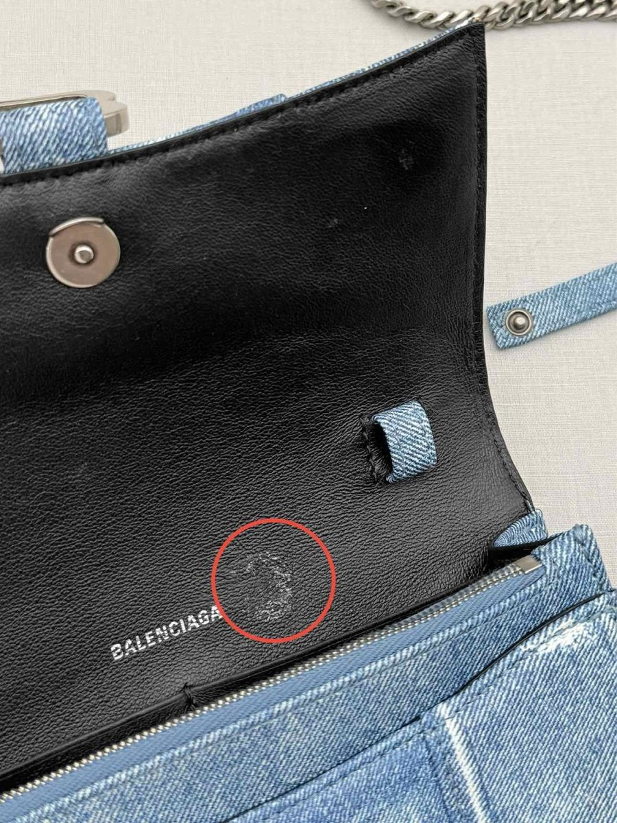 Pre - loved BALENCIAGA Wallet on Chain Blue Crossbody at Reems Closet