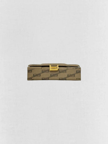 Pre - loved BALENCIAGA Wallet on Chain Brown Monogram Crossbody at Reems Closet