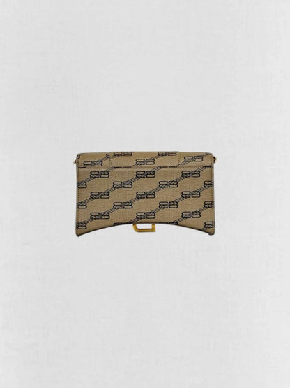 Pre - loved BALENCIAGA Wallet on Chain Brown Monogram Crossbody at Reems Closet