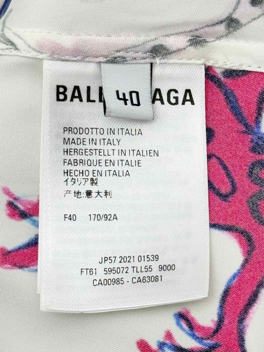 Pre-loved BALENCIAGA White Multicolor Printed Size US 6 Blouse at Reems Closet