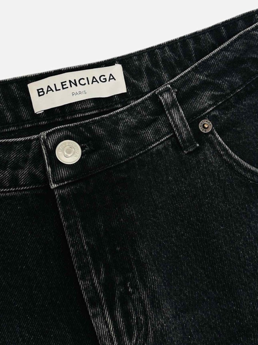 Pre - loved BALENCIAGA Wide Leg Black Jeans at Reems Closet