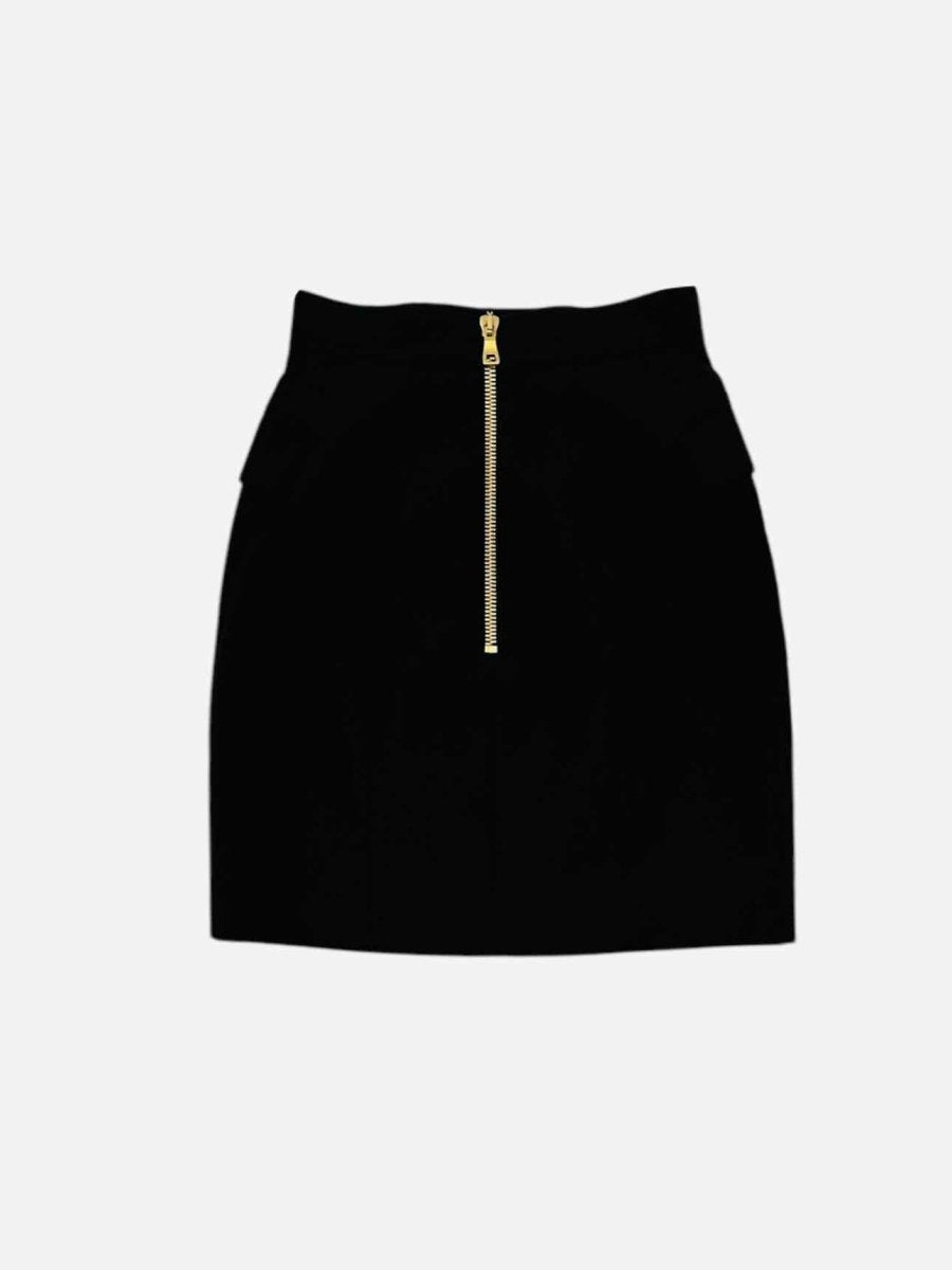 Pre - loved BALMAIN A - Line Black Skirt at Reems Closet