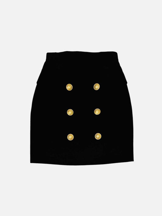 Pre - loved BALMAIN A - Line Black Skirt at Reems Closet