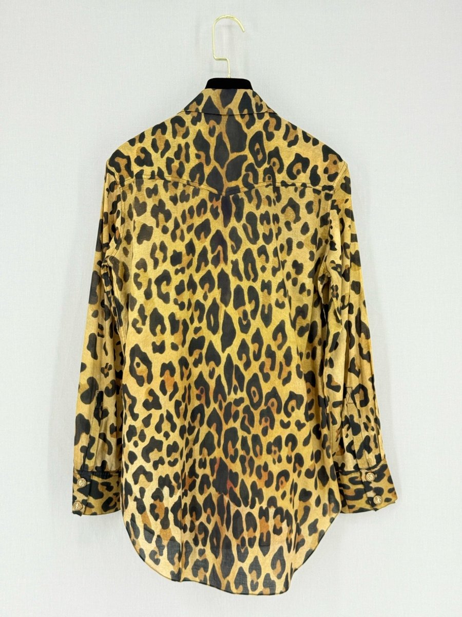Pre - loved BALMAIN Beige & Black Leopard Size US 4 Shirt at Reems Closet