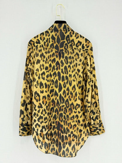 Pre - loved BALMAIN Beige & Black Leopard Size US 4 Shirt at Reems Closet