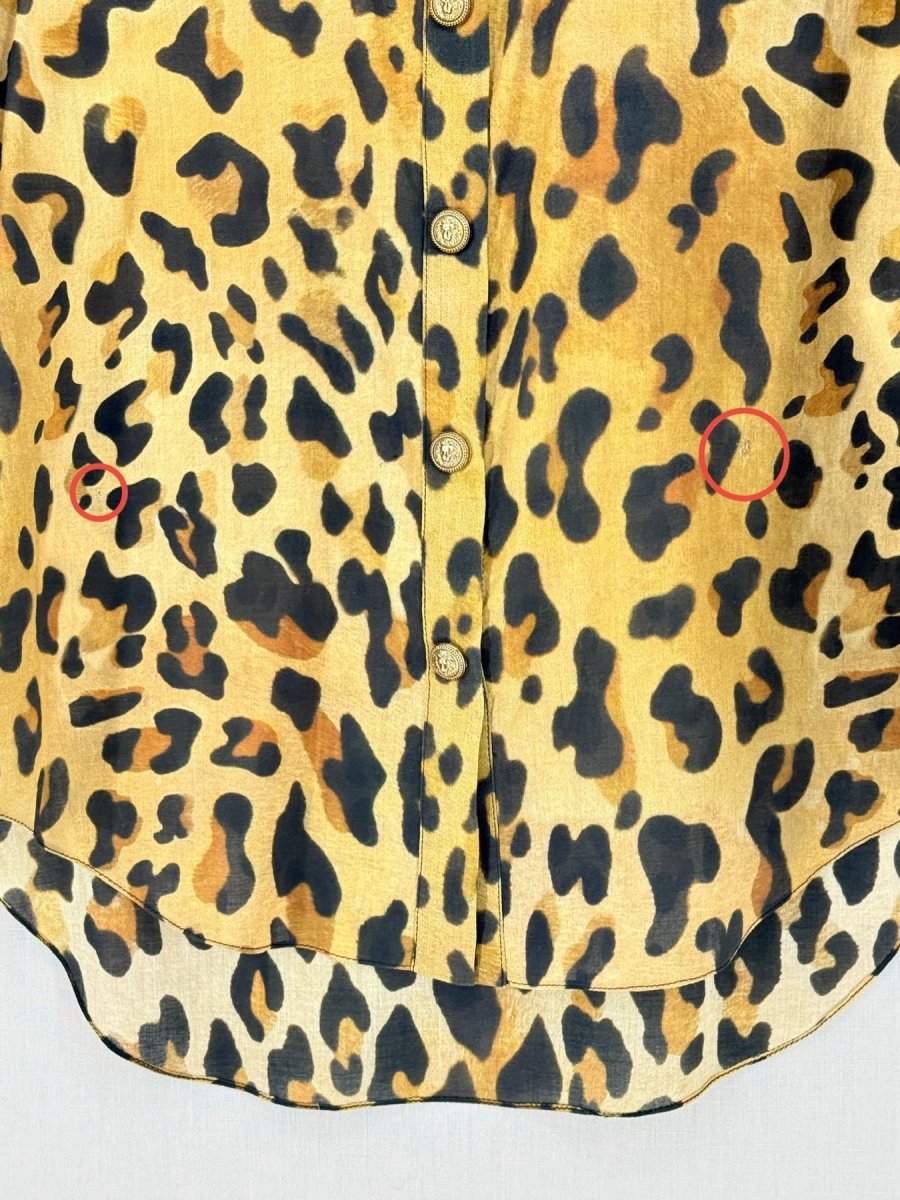 Pre - loved BALMAIN Beige & Black Leopard Size US 4 Shirt at Reems Closet