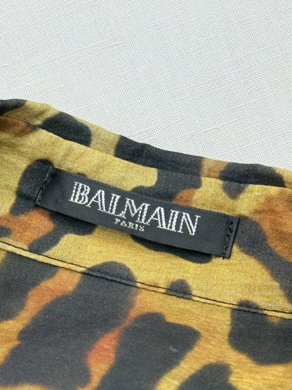 Pre - loved BALMAIN Beige & Black Leopard Size US 4 Shirt at Reems Closet