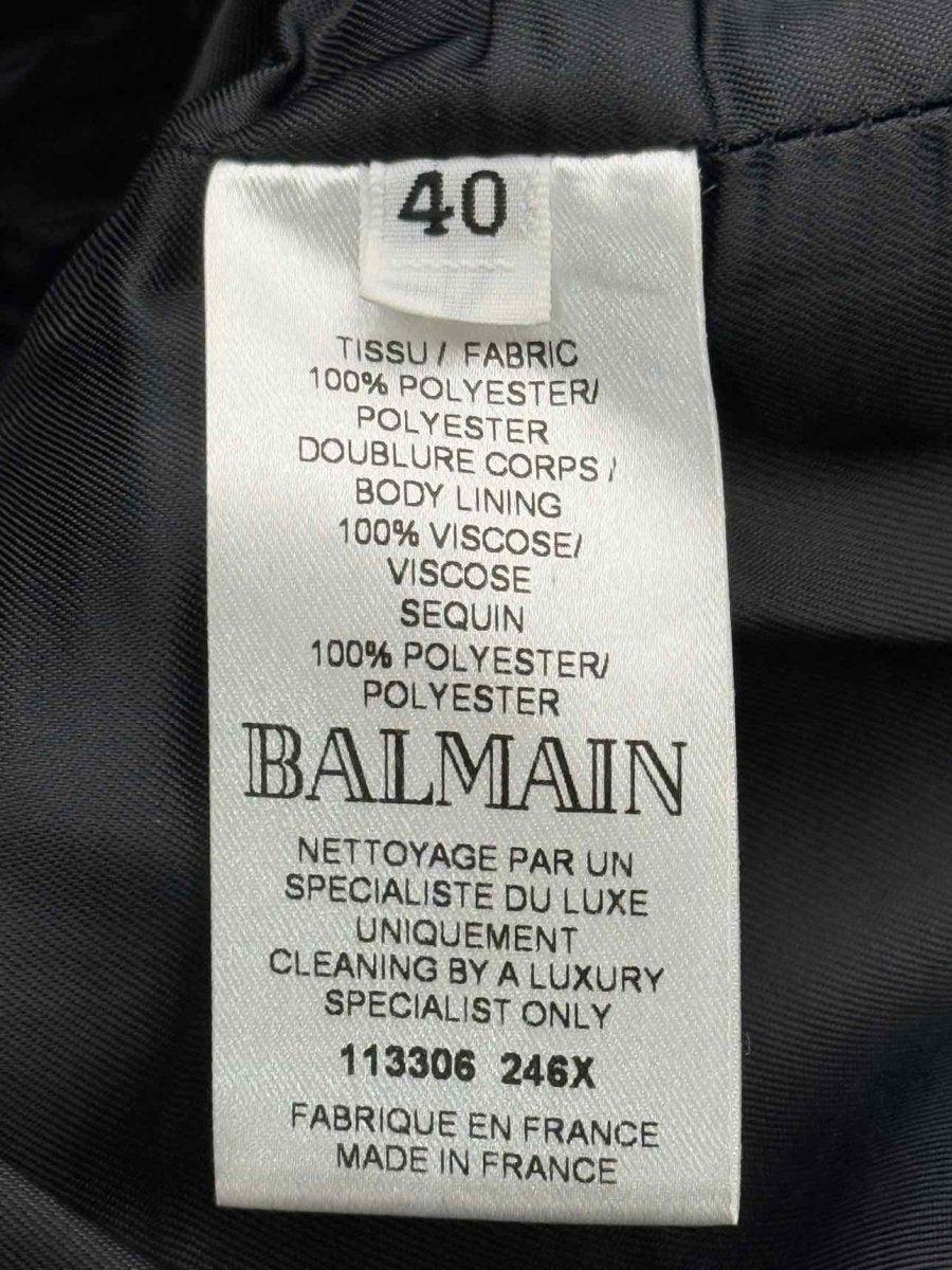 Pre-loved BALMAIN Black Multicolor Size US 8 Short Dress at Reems Closet