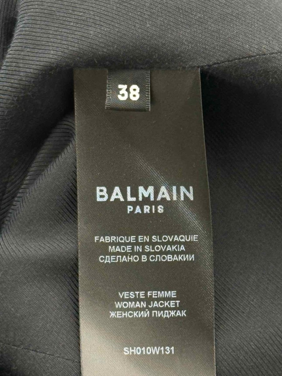 Pre - loved BALMAIN Black & White Checkered Size US 6 Jacket at Reems Closet