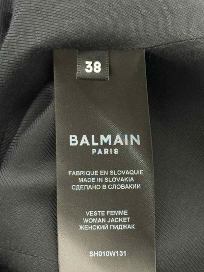 Pre - loved BALMAIN Black & White Checkered Size US 6 Jacket at Reems Closet