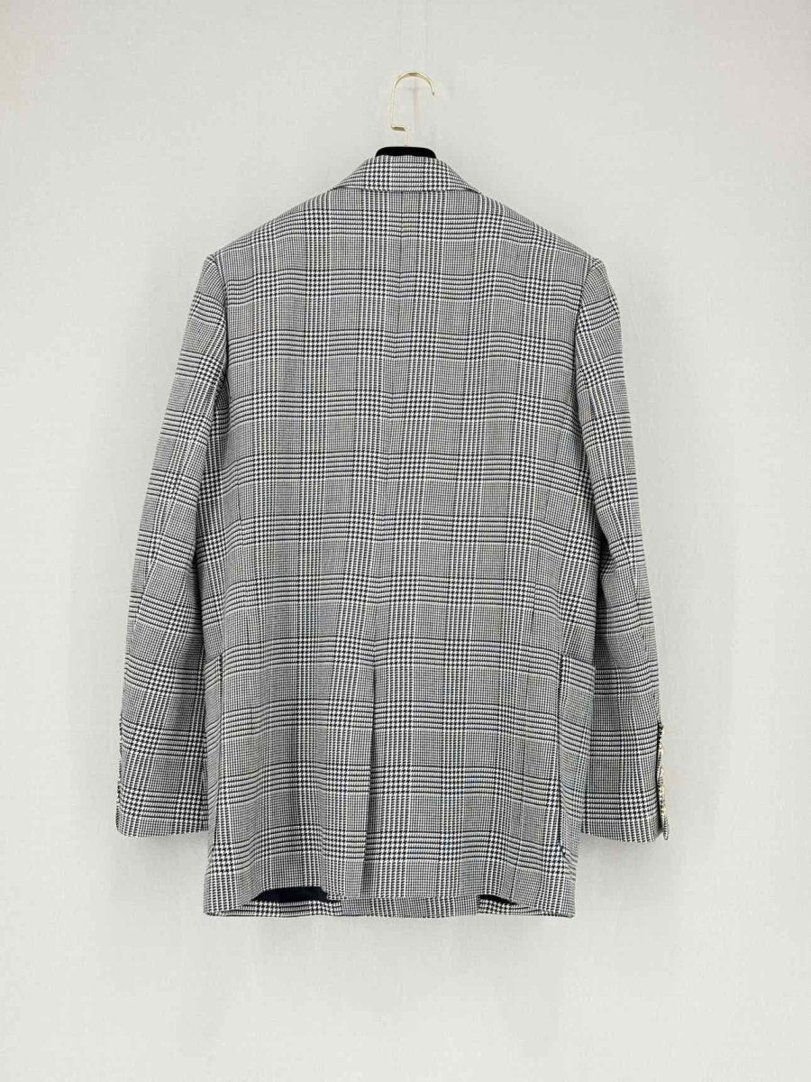 Pre - loved BALMAIN Black & White Checkered Size US 6 Jacket at Reems Closet