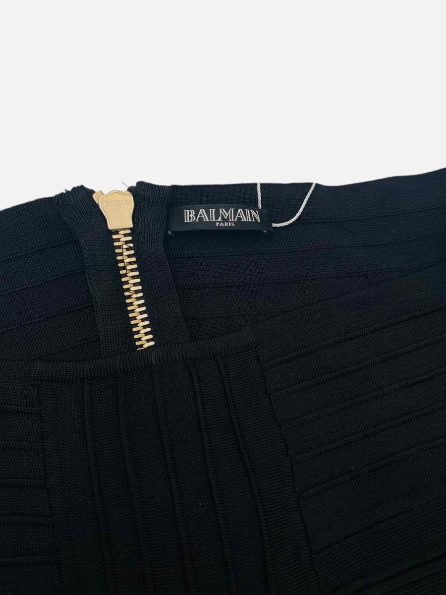 Pre - loved BALMAIN Bodycon Black Short Dress at Reems Closet