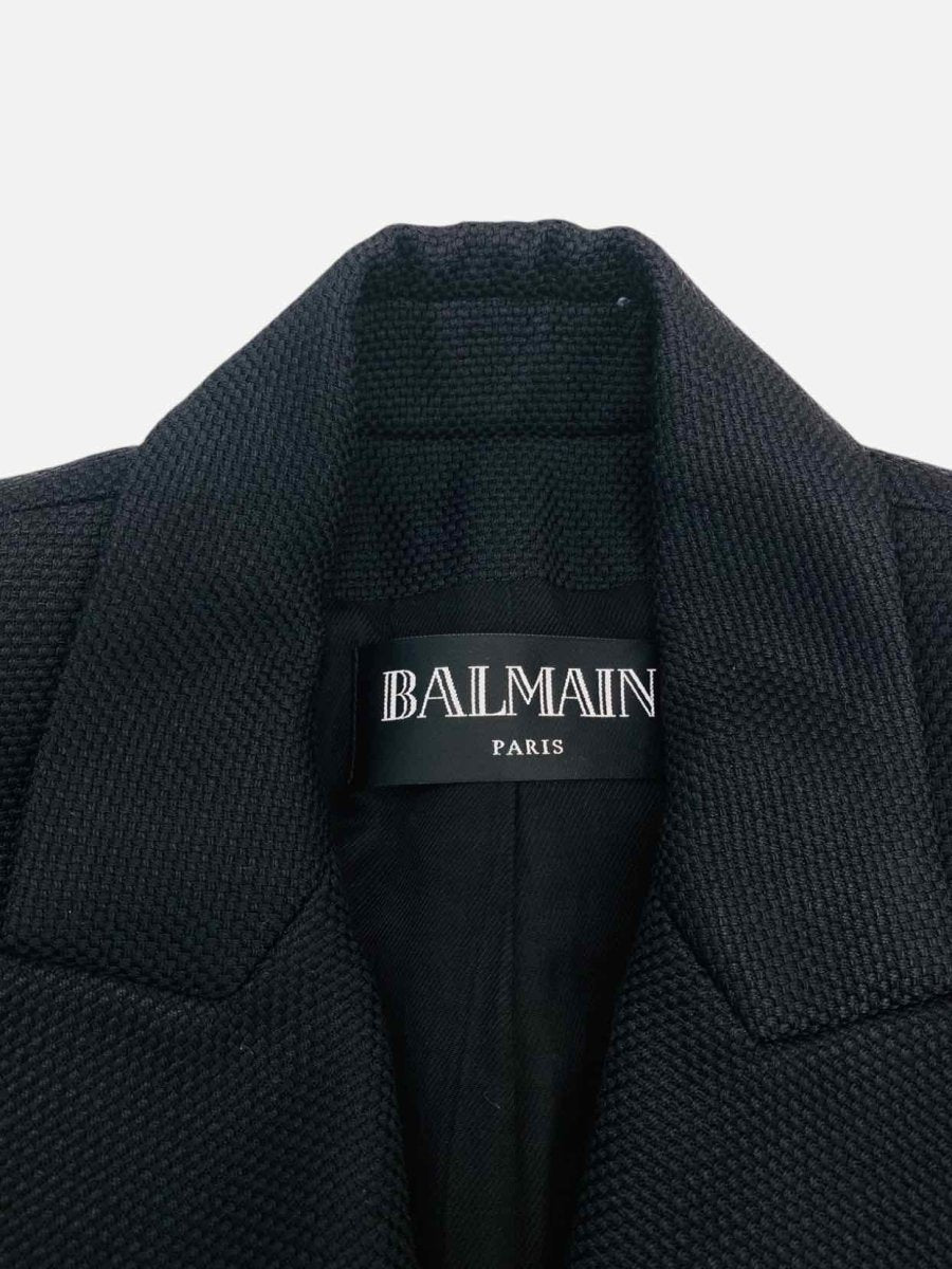 Pre - loved BALMAIN Double Breasted Black Jacket at Reems Closet