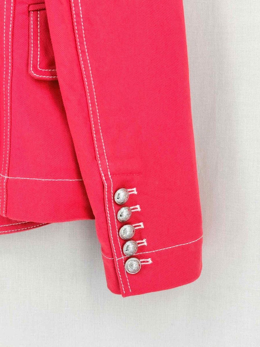 Pre-loved BALMAIN Double Breasted Red Size US 4 Jacket at Reems Closet