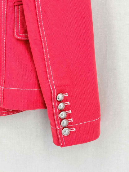 Pre-loved BALMAIN Double Breasted Red Size US 4 Jacket at Reems Closet
