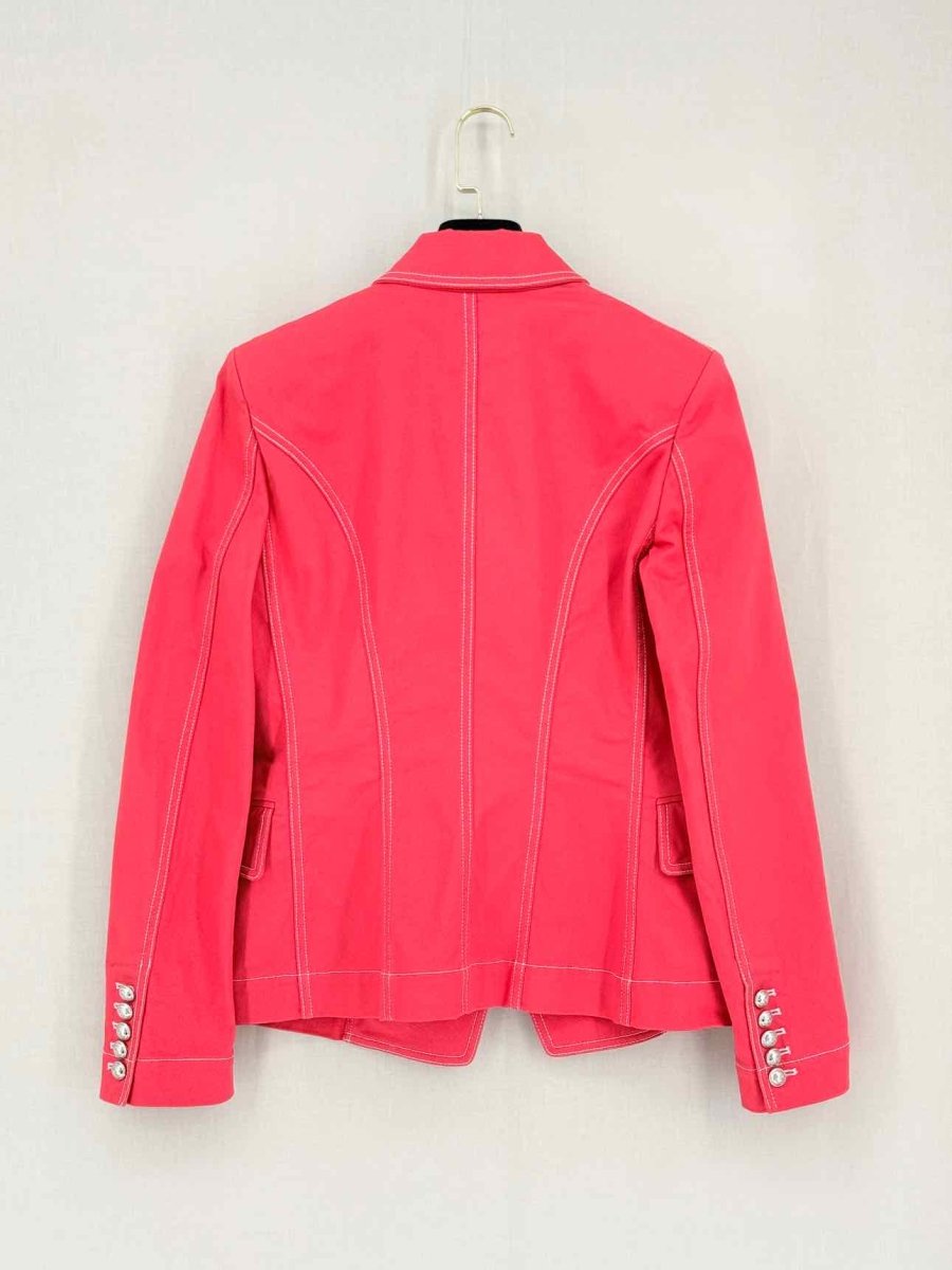Pre-loved BALMAIN Double Breasted Red Size US 4 Jacket at Reems Closet