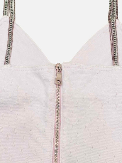 Pre - loved BALMAIN Embellished Strap Light Pink Camisole at Reems Closet