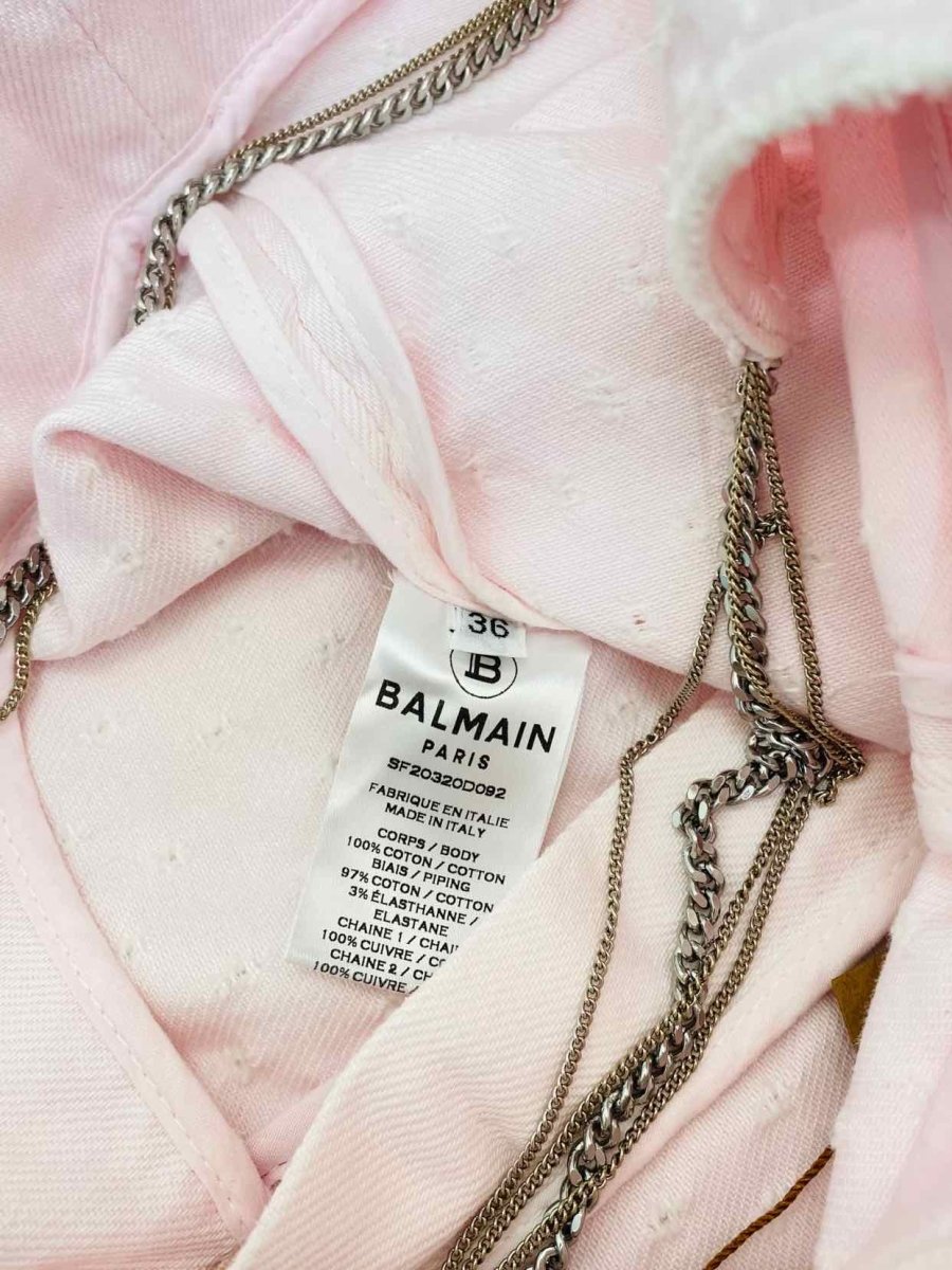 Pre - loved BALMAIN Embellished Strap Light Pink Camisole at Reems Closet