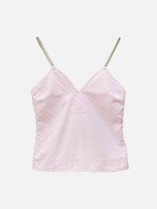 Pre - loved BALMAIN Embellished Strap Light Pink Camisole at Reems Closet