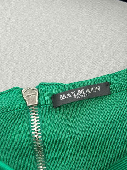 Pre - loved BALMAIN Green Size US 0 Short Dress at Reems Closet