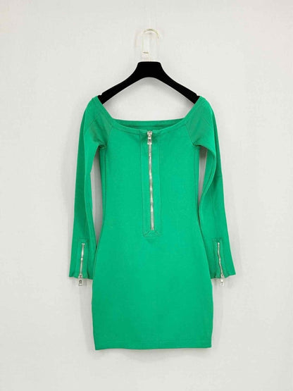 Pre - loved BALMAIN Green Size US 0 Short Dress at Reems Closet