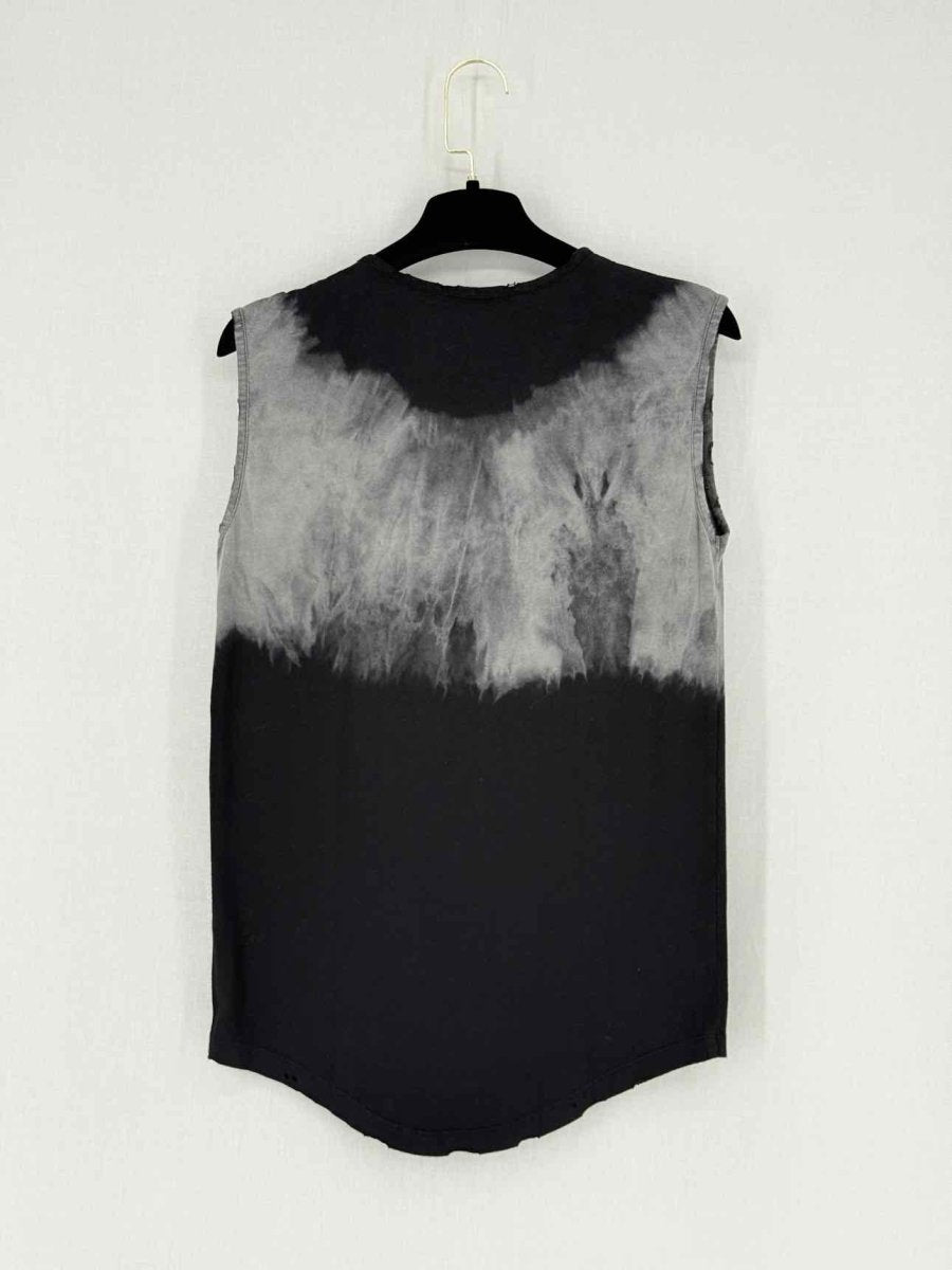 Pre - loved BALMAIN Grey & Black Logo Print Size US 2 Top at Reems Closet