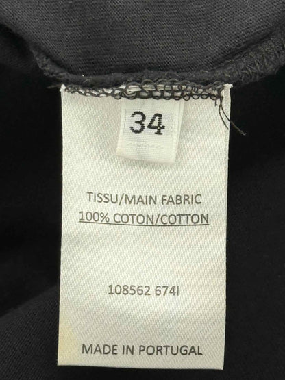 Pre - loved BALMAIN Grey & Black Logo Print Size US 2 Top at Reems Closet