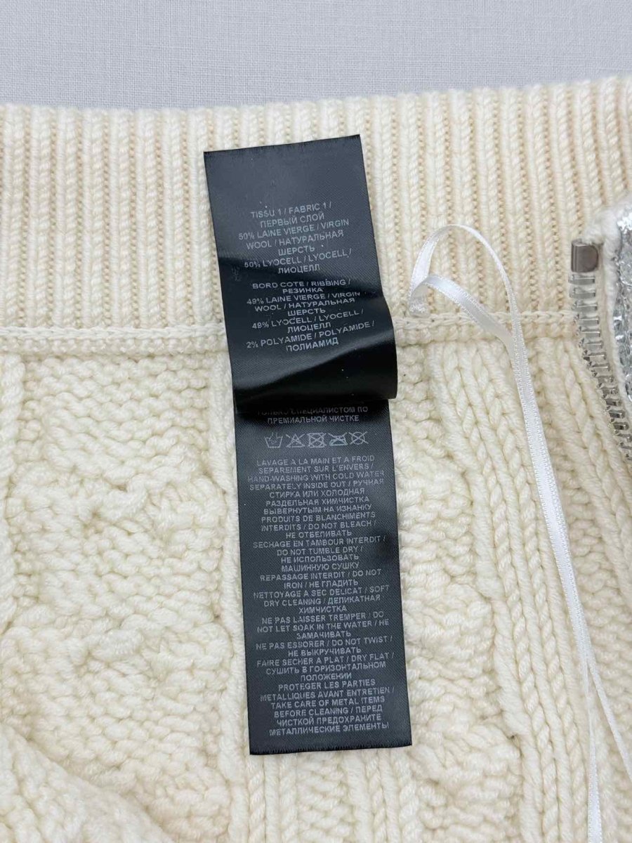 Pre - loved BALMAIN Metallic Silver Size US 2 Midi Skirt at Reems Closet