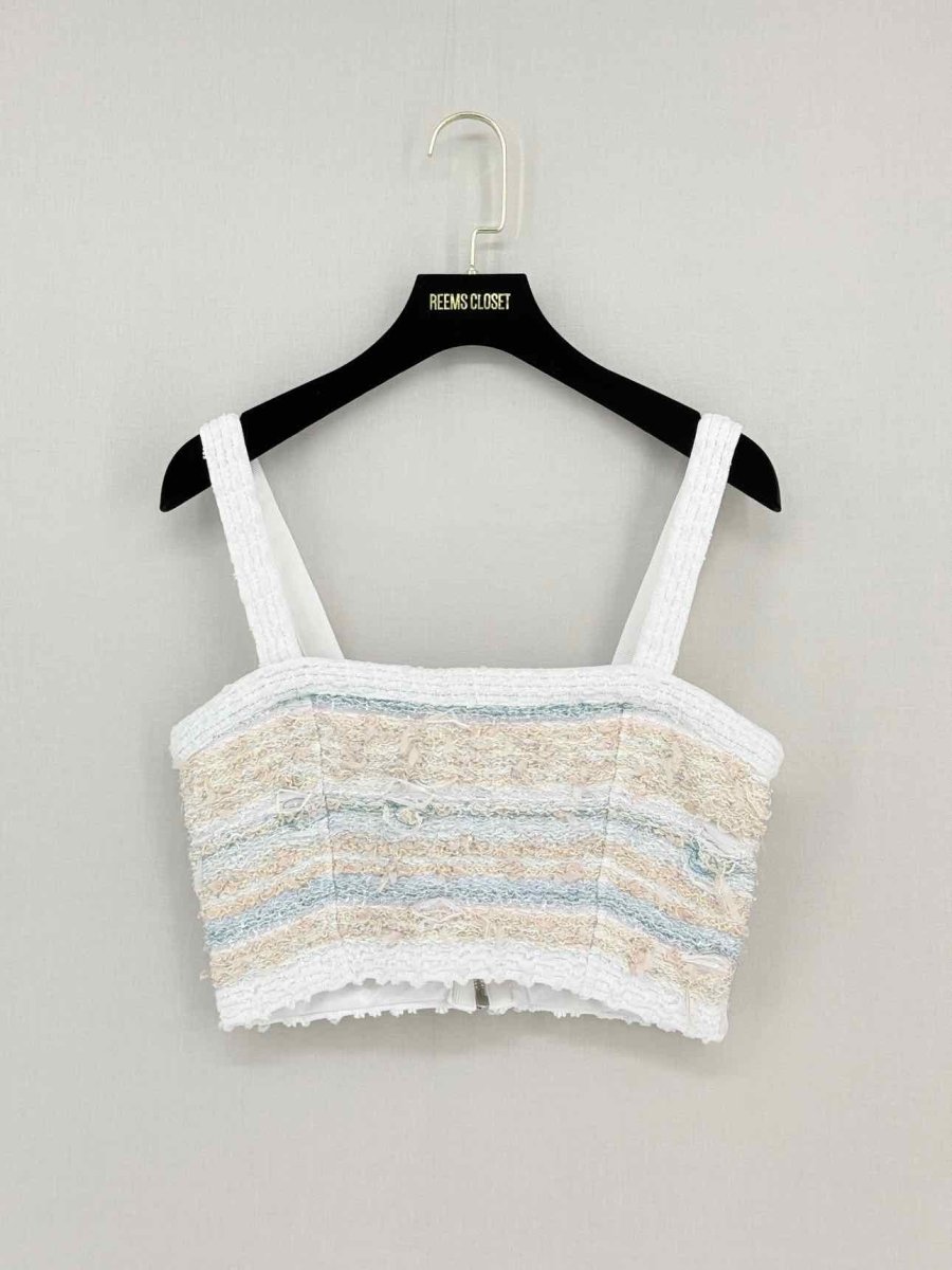 Pre - loved BALMAIN White Multicolor Size US 2 Top at Reems Closet