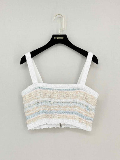Pre - loved BALMAIN White Multicolor Size US 2 Top at Reems Closet