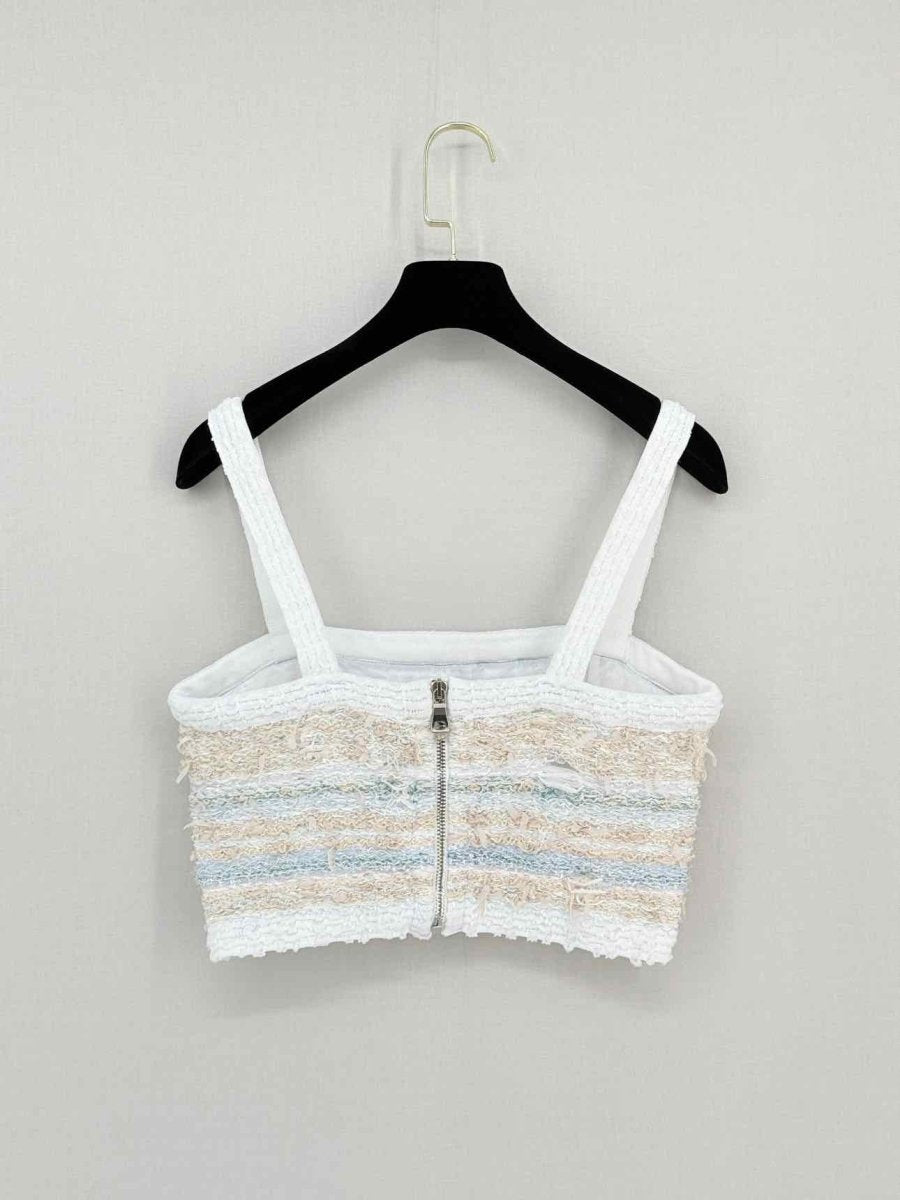 Pre - loved BALMAIN White Multicolor Size US 2 Top at Reems Closet