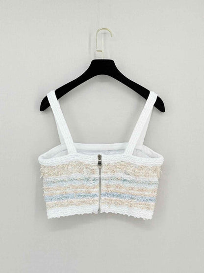 Pre - loved BALMAIN White Multicolor Size US 2 Top at Reems Closet