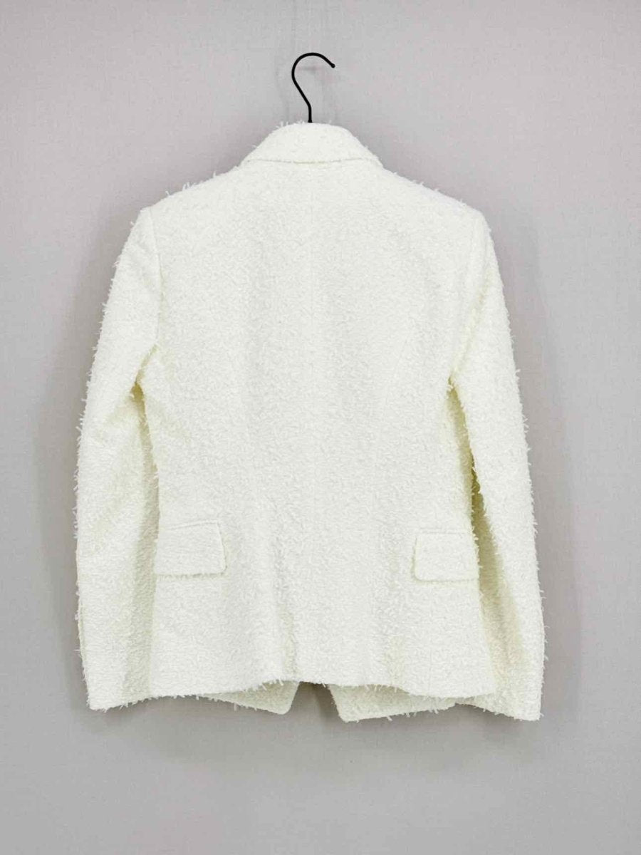 Pre - loved BALMAIN White Tweed Size US 2 Jacket at Reems Closet