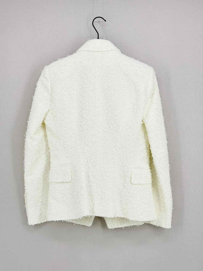 Pre - loved BALMAIN White Tweed Size US 2 Jacket at Reems Closet