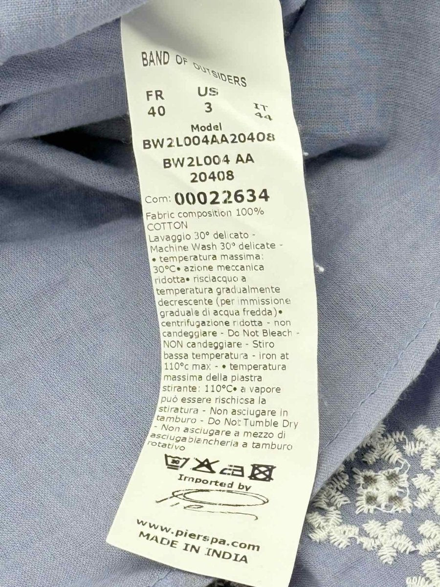 Pre - loved BAND OF OUTSIDERS Blue w/ White Size Large Mini Skirt at Reems Closet