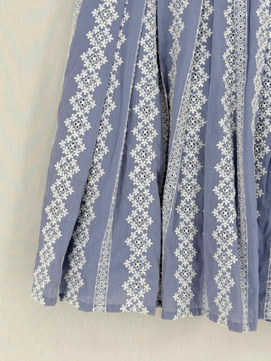 Pre - loved BAND OF OUTSIDERS Blue w/ White Size Large Mini Skirt at Reems Closet