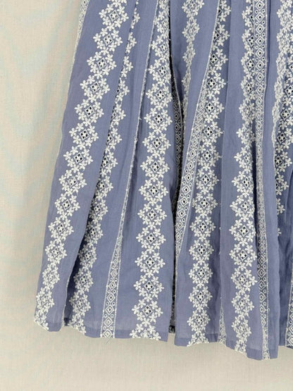 Pre - loved BAND OF OUTSIDERS Blue w/ White Size Large Mini Skirt at Reems Closet