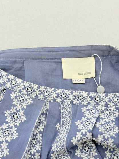 Pre - loved BAND OF OUTSIDERS Blue w/ White Size Large Mini Skirt at Reems Closet