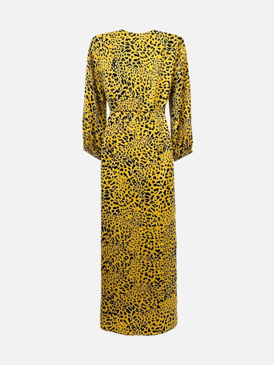 Pre-loved BANDED TOGETHER Yellow & Black Animal Print Midi Dress from Reems Closet