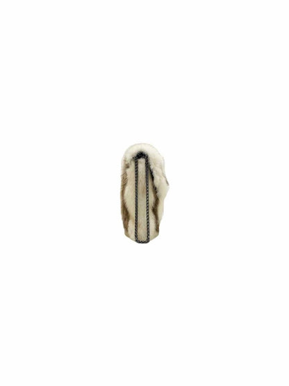 Pre - loved BARABOUX Envelope White & Mocha Clutch at Reems Closet