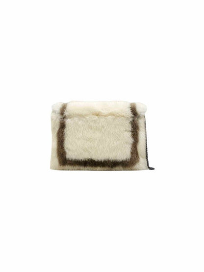 Pre - loved BARABOUX Envelope White & Mocha Clutch at Reems Closet