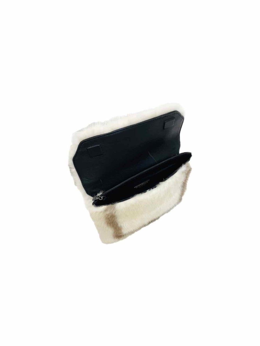 Pre - loved BARABOUX Envelope White & Mocha Clutch at Reems Closet