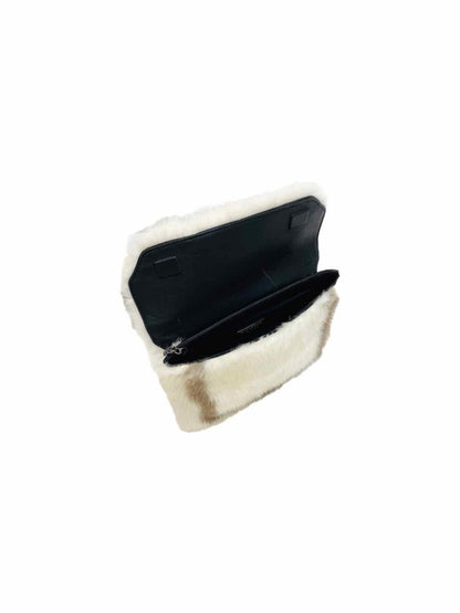 Pre - loved BARABOUX Envelope White & Mocha Clutch at Reems Closet
