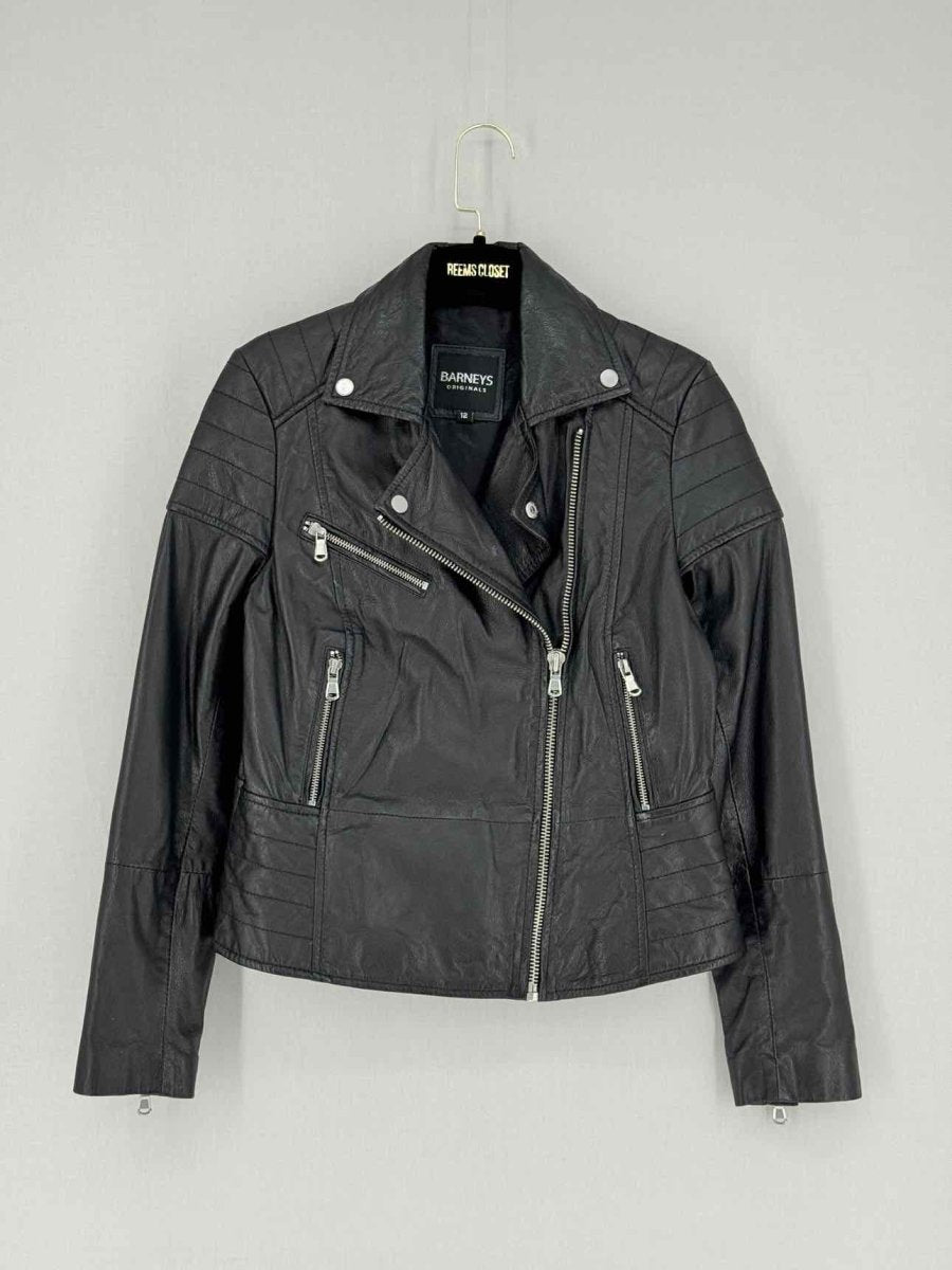 Pre - loved BARNEYS Biker Black Size US 8 Jacket at Reems Closet