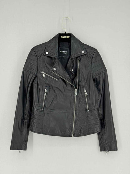 Pre - loved BARNEYS Biker Black Size US 8 Jacket at Reems Closet